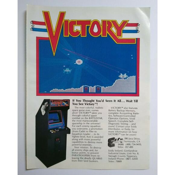 Victory Jack The Giant Killer Arcade Game AD Pullout Advertising Sheet Vintage - Picture 1 of 3